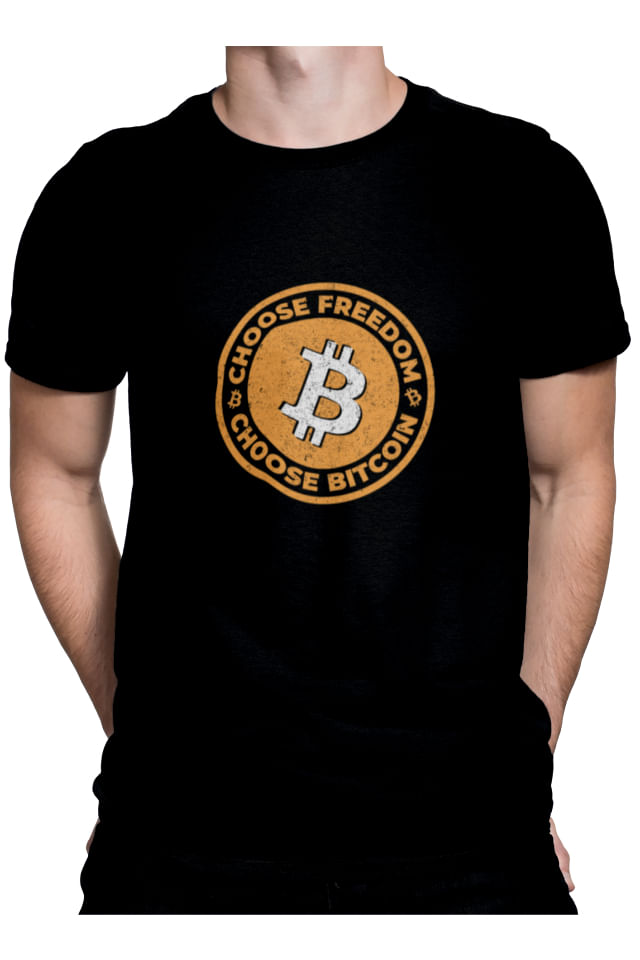 Tricou personalizat cu mesaj amuzant, Priti Global, pentru pasionatii de monede virtuale, Choose Bitcoin