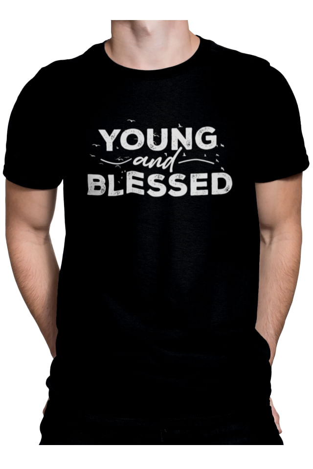Tricou personalizat, Priti Global, impri cu mesaj crestin, Young and Blessed