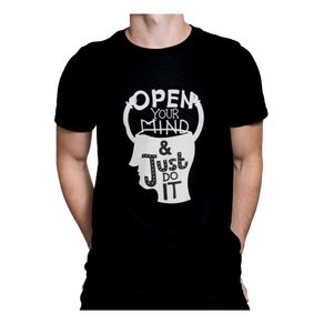 feel the fear and do it anyway Tricou personalizat pentru barbati, Priti Global, Open your mind and Just do it, Negru, S
