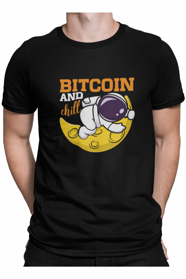 Tricou crypto barbati, Priti Global, personalizat pentru investitori, Bitcoin and chill