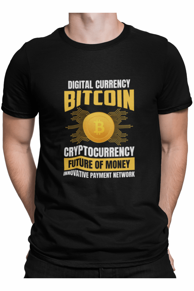 Tricou barbati, Priti Global, Digital currency, bitcoin cryptocurrency, future of money, Negru, S
