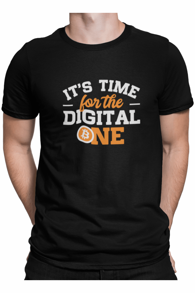 Tricou personalizat cu bitcoin, Priti Global, It\'s time for the digital one