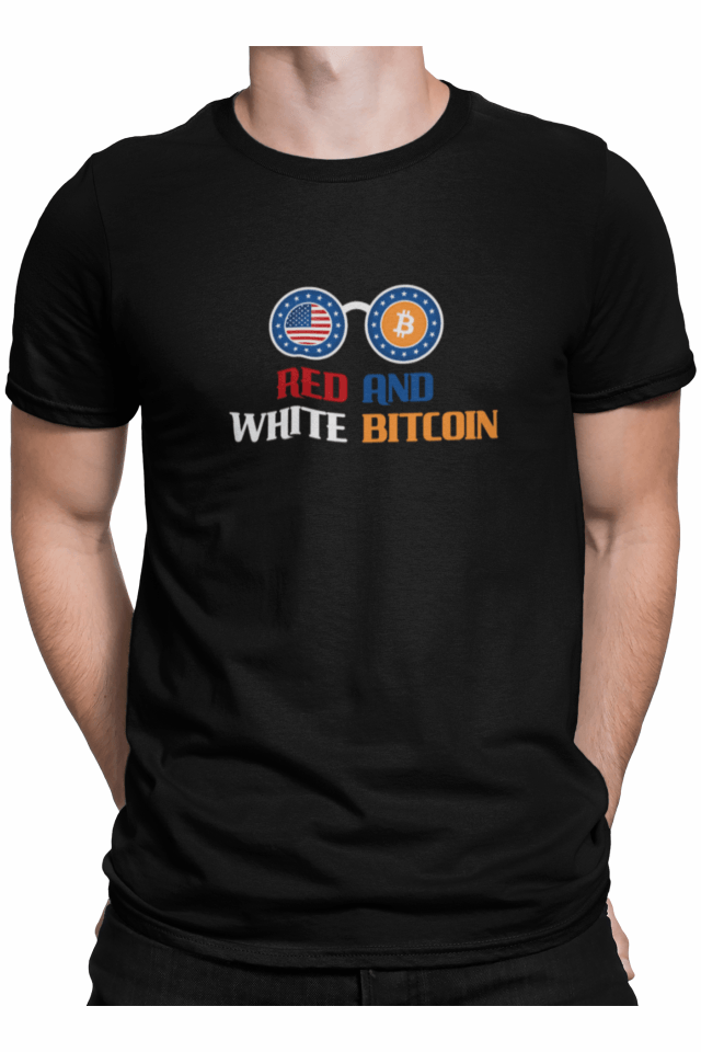 Tricou barbati, Priti Global, Red and white bitcoin