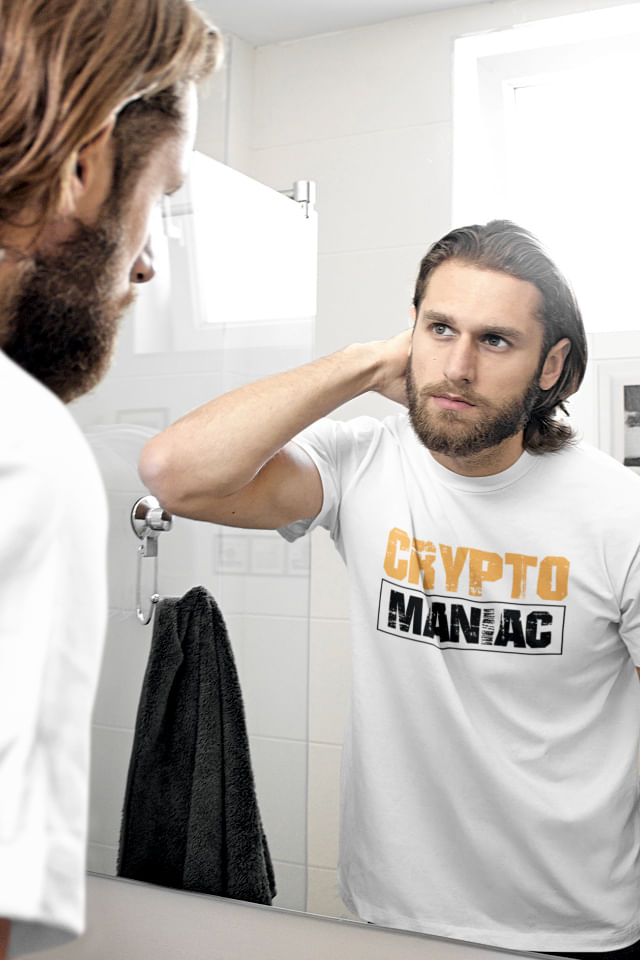 Tricou barbati, Priti Global, personalizat pentru iubitorii de monede virtuale, Crypto Maniac