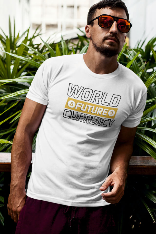Tricou pentru barbati investitori, Priti Global, personalizat cu mesaj amuzant, World future currency