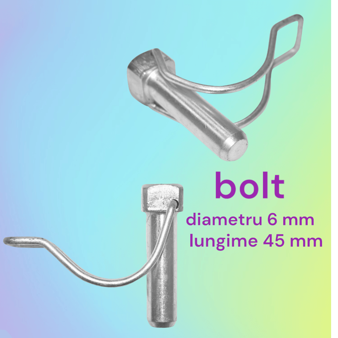 Cui siguranta cu clema, din otel zincat, diametru bolt 6 mm, pentru diverse variante tiranti, utilizabil si ca bolt fixare