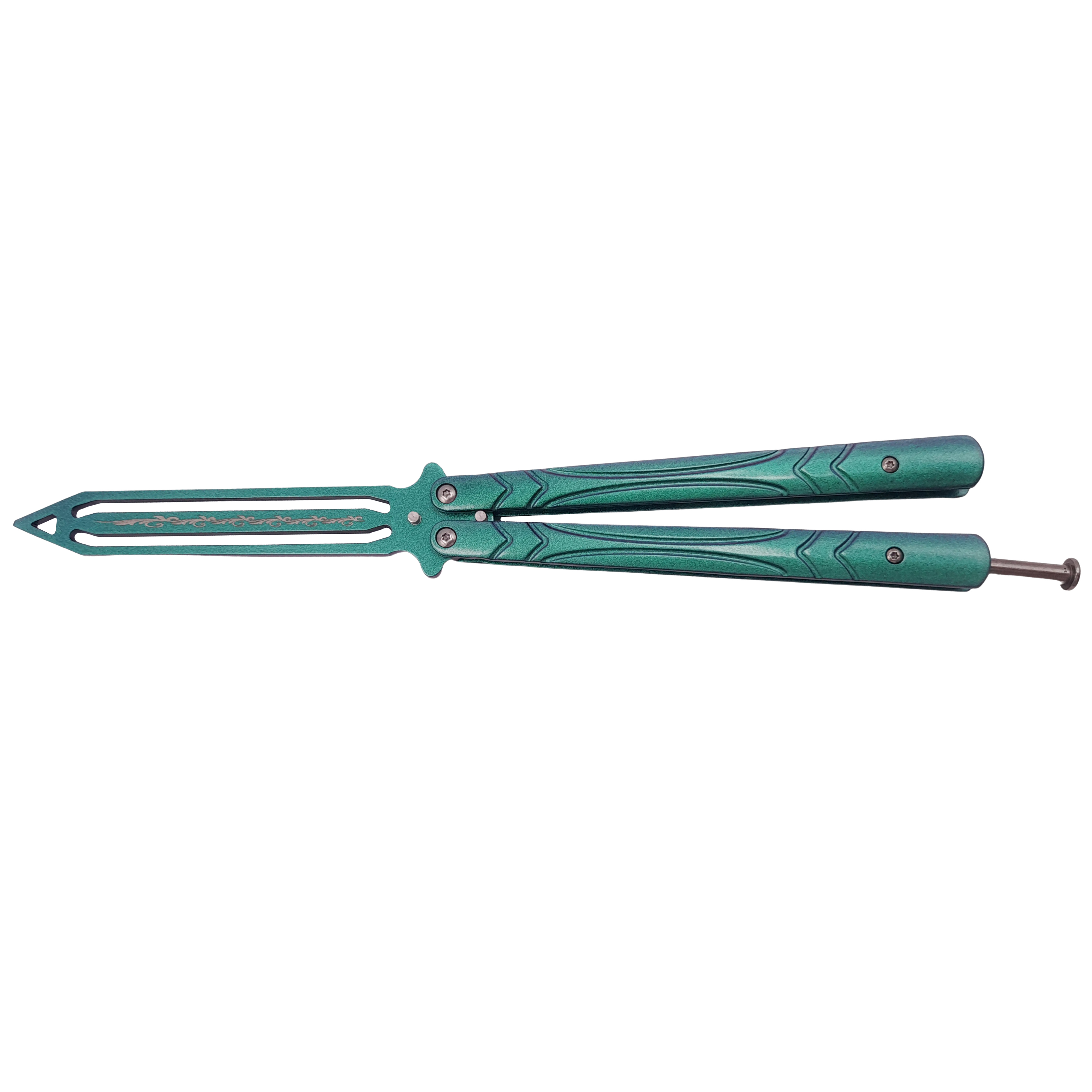 Briceag fluture de antrenament IdeallStore®, Missle Launch, otel inoxidabil, 24.5 cm, verde - 1 | YEO