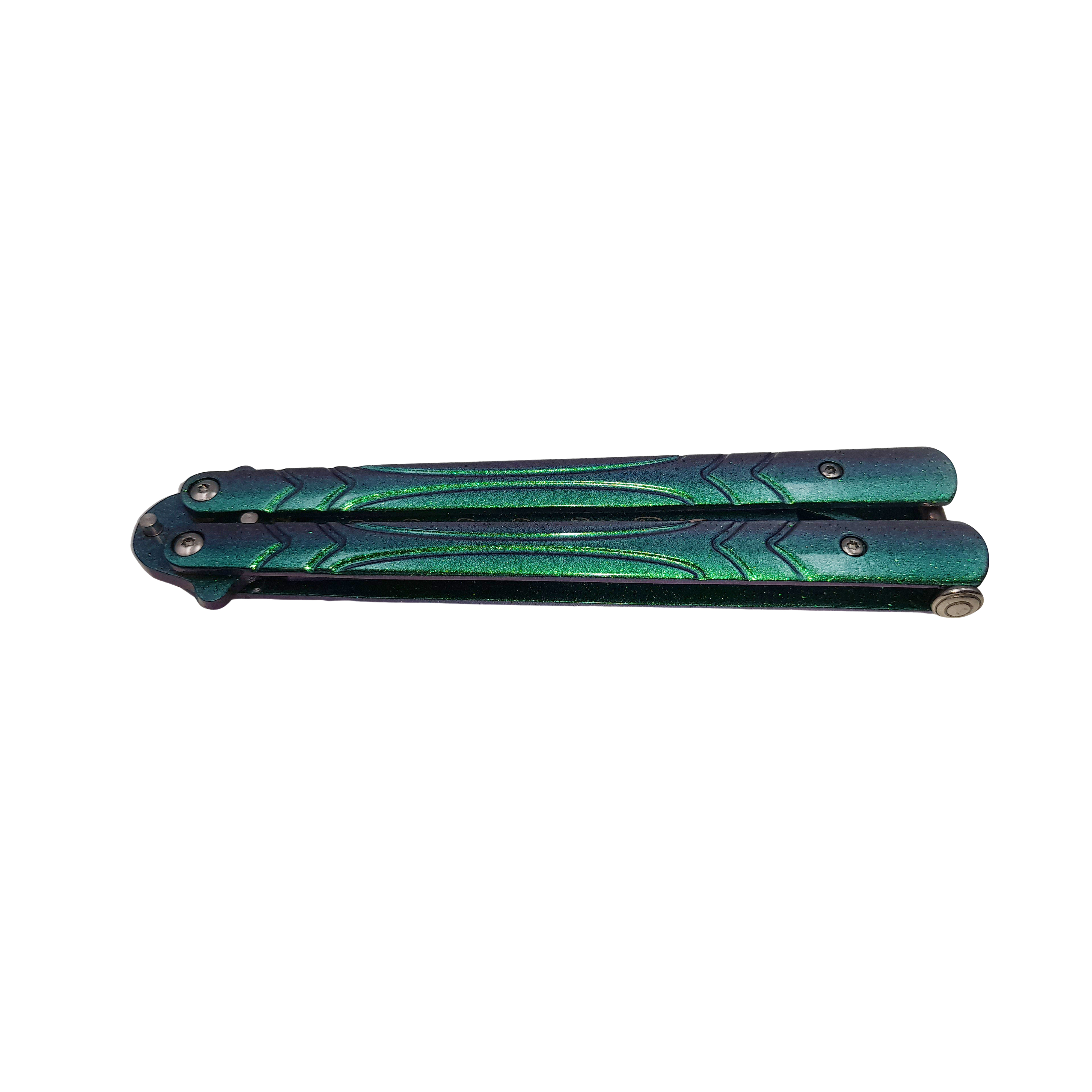 Briceag fluture de antrenament IdeallStore®, Missle Launch, otel inoxidabil, 24.5 cm, verde - 4 | YEO