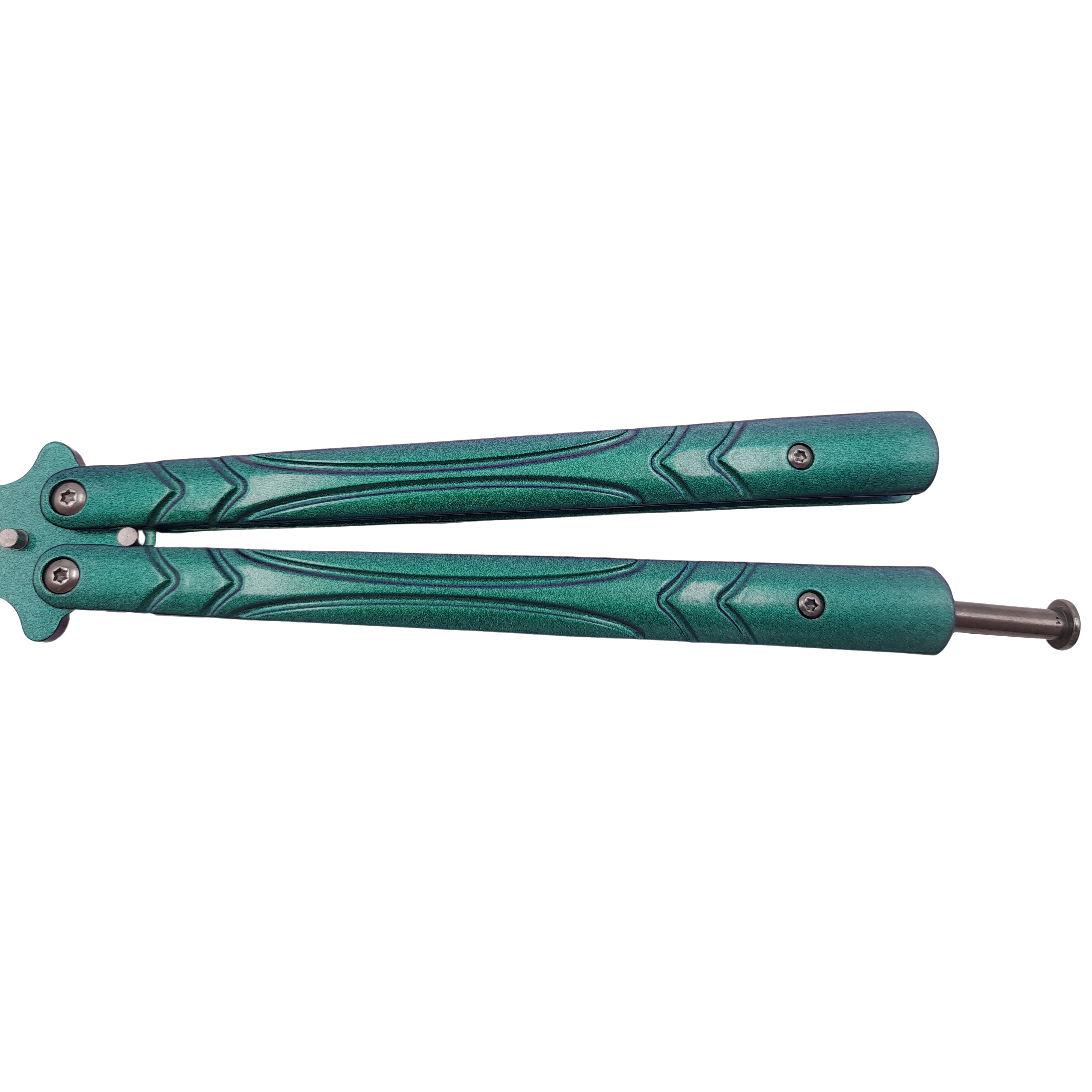 Briceag fluture de antrenament IdeallStore®, Missle Launch, otel inoxidabil, 24.5 cm, verde - 3 | YEO