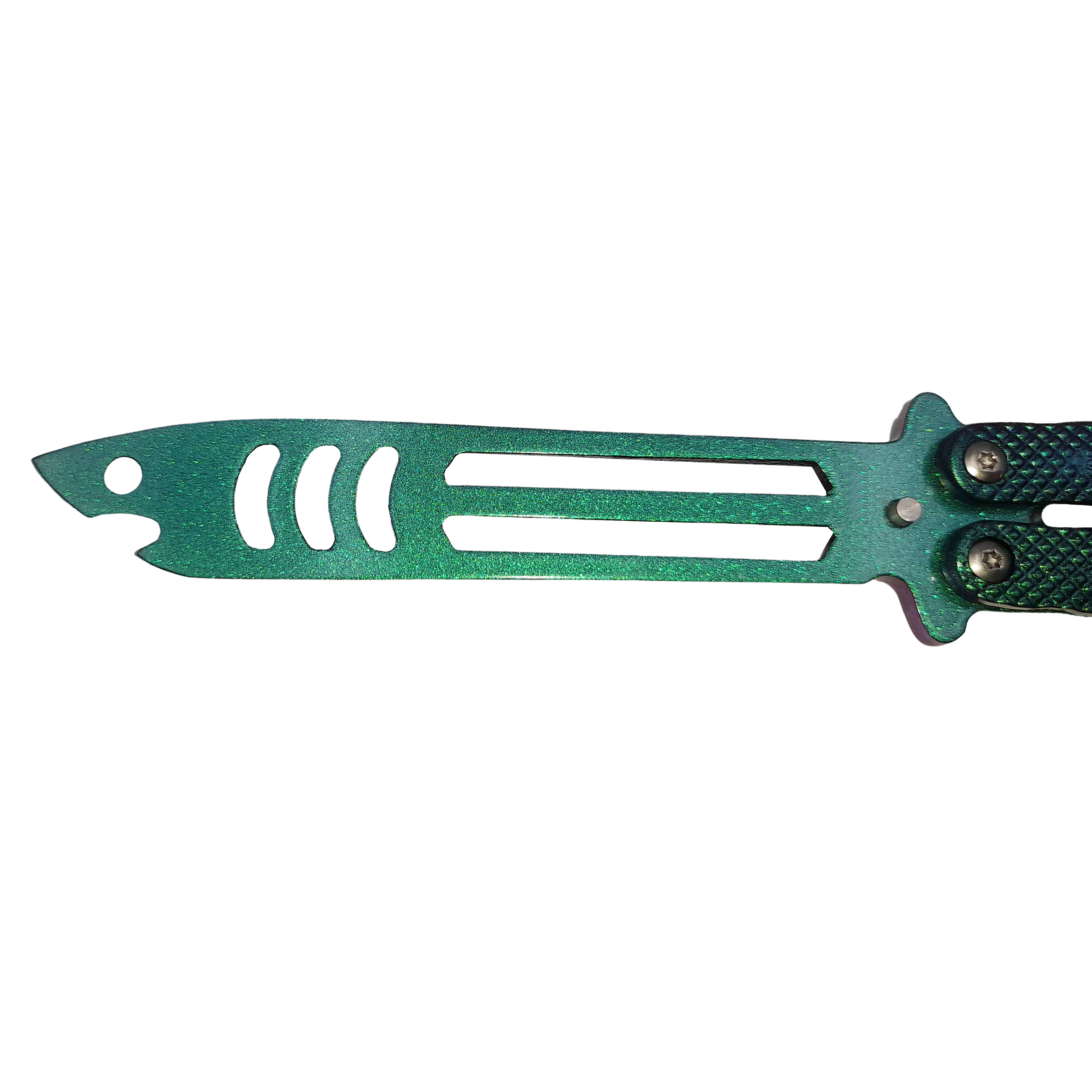 Briceag fluture de antrenament IdeallStore®, Shark Pray, otel inoxidabil, 24 cm, verde - 4 | YEO