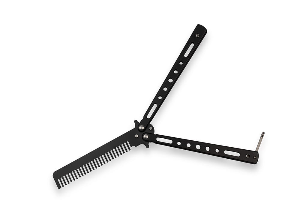 Briceag fluture IdeallStore tip pieptan, Black Comb, 22 cm, negru - 4 | YEO