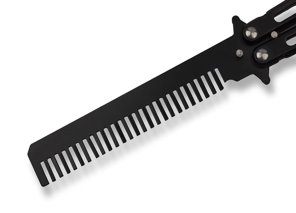 Briceag fluture IdeallStore tip pieptan, Black Comb, 22 cm, negru - 1 | YEO