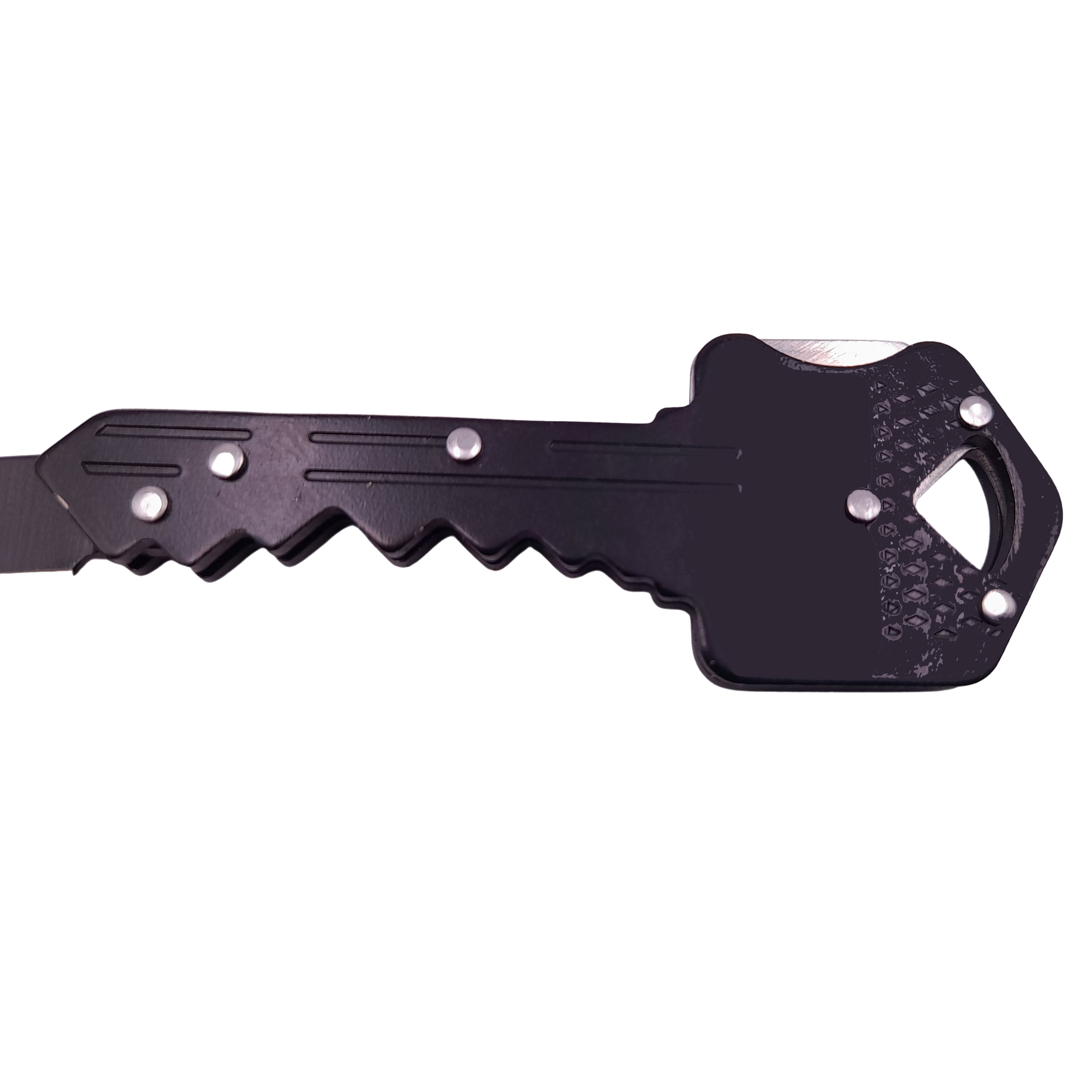 Briceag de buzunar tip cheie IdeallStore®, Key Blade, otel inoxidabil, 10 cm, negru - 3 | YEO