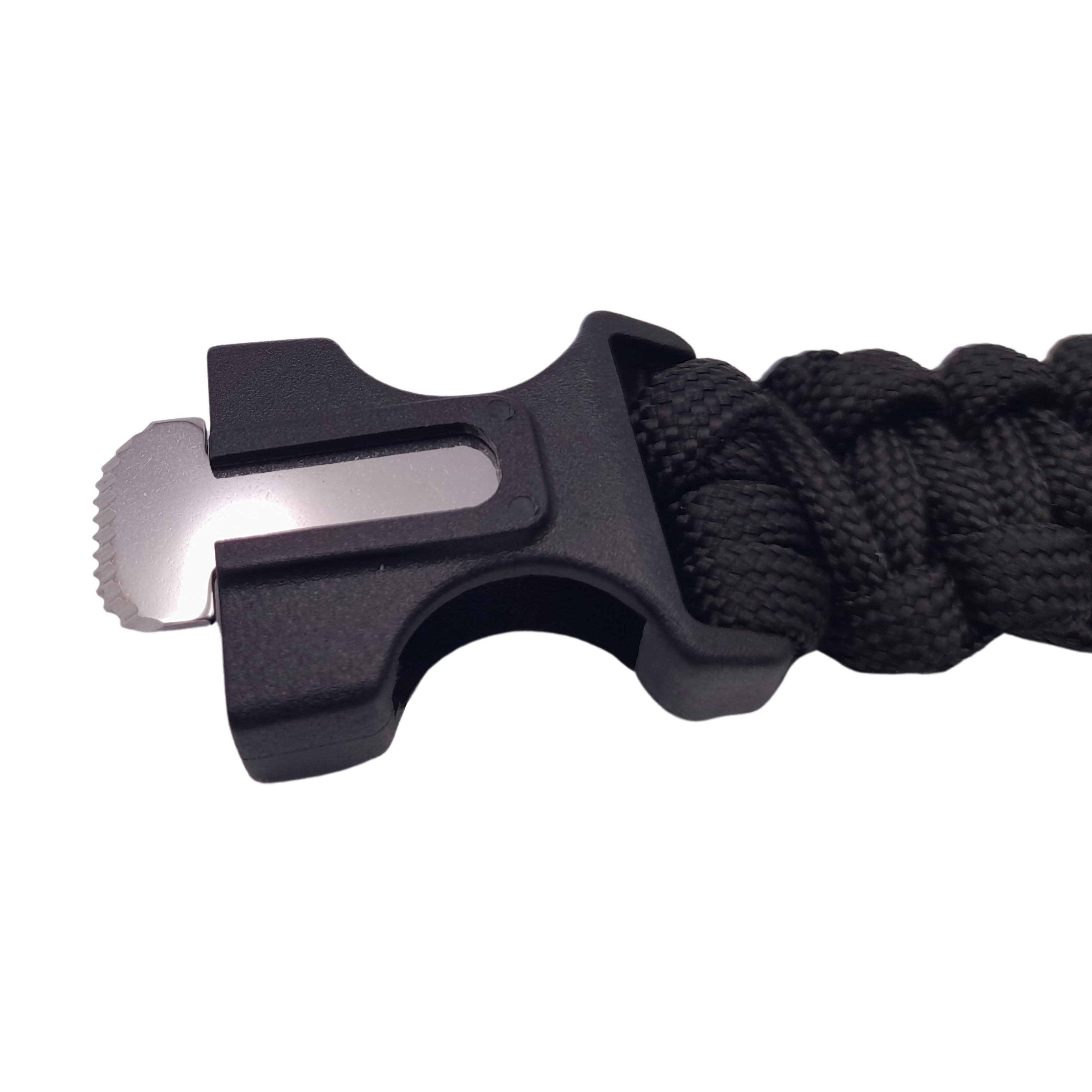 Bratara supravietuire IdeallStore®, Military Surplus, paracord, 26 cm, negru - 4 | YEO