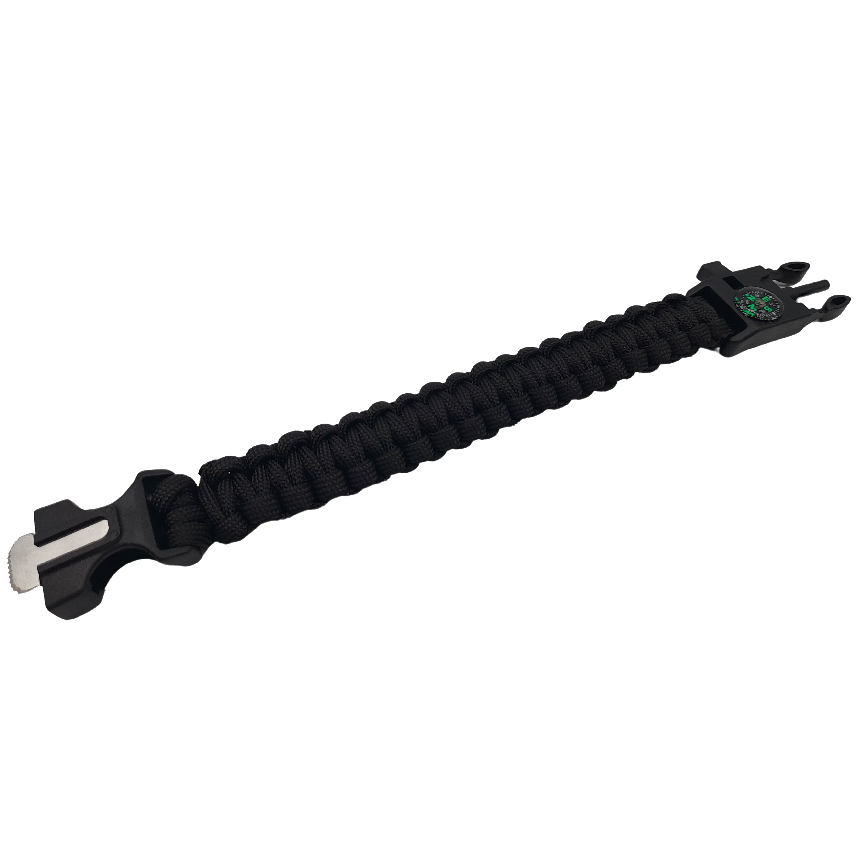 Bratara supravietuire IdeallStore®, Military Surplus, paracord, 26 cm, negru