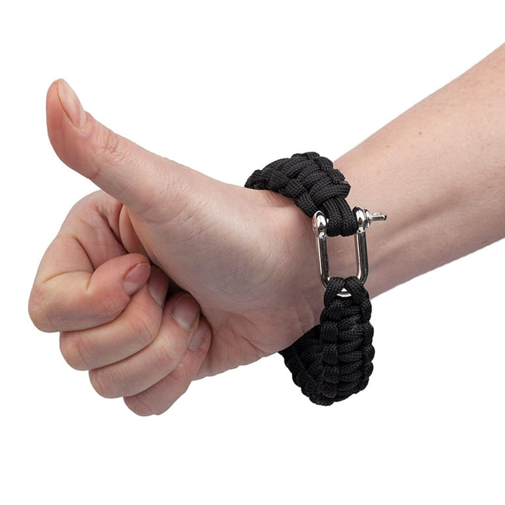 Bratara supravietuire IdeallStore®, Military Surplus, paracord, 24 cm, negru - 3 | YEO