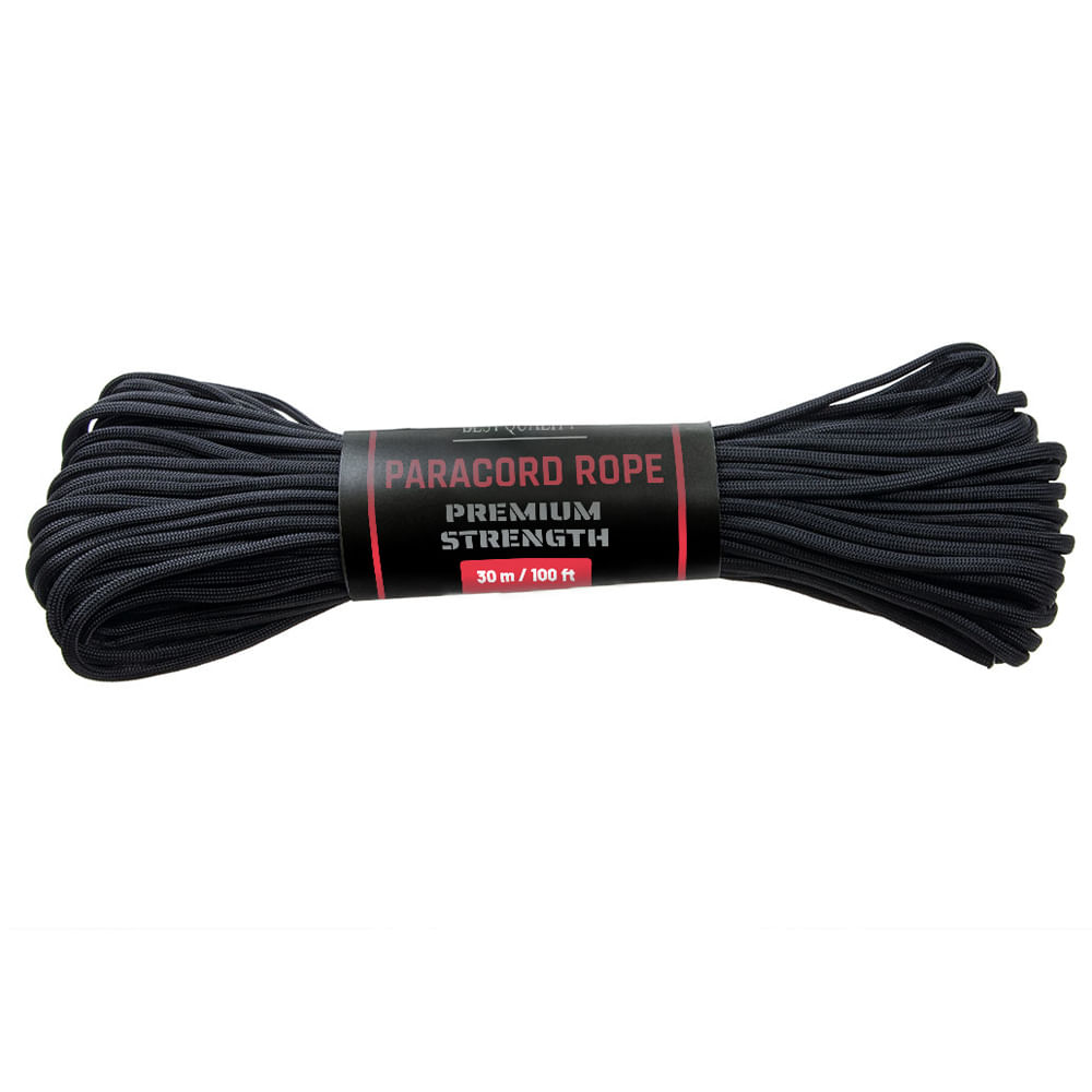 Sfoara paracord IdeallStore®, Adventure Survival, 30 metri, negru, 200 g - 1 | YEO