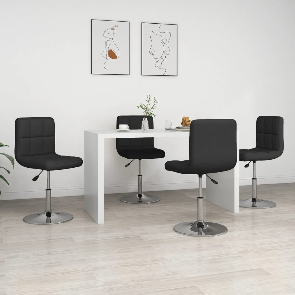 Scaune de bucatarie, 4 buc, negru, piele ecologica — imaginea 9