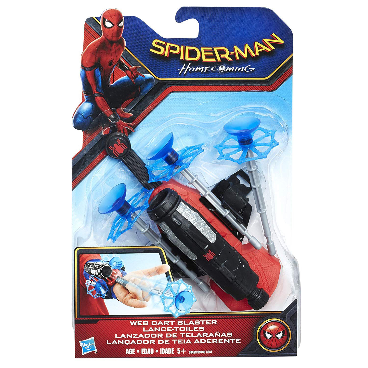 Set costum Spiderman S, 100-110 cm si doua lansatoare cu ventuze - 4 | YEO