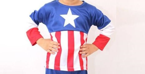 Costum Captain America pentru copii marime L pentru 7 - 9 ani - 3 | YEO