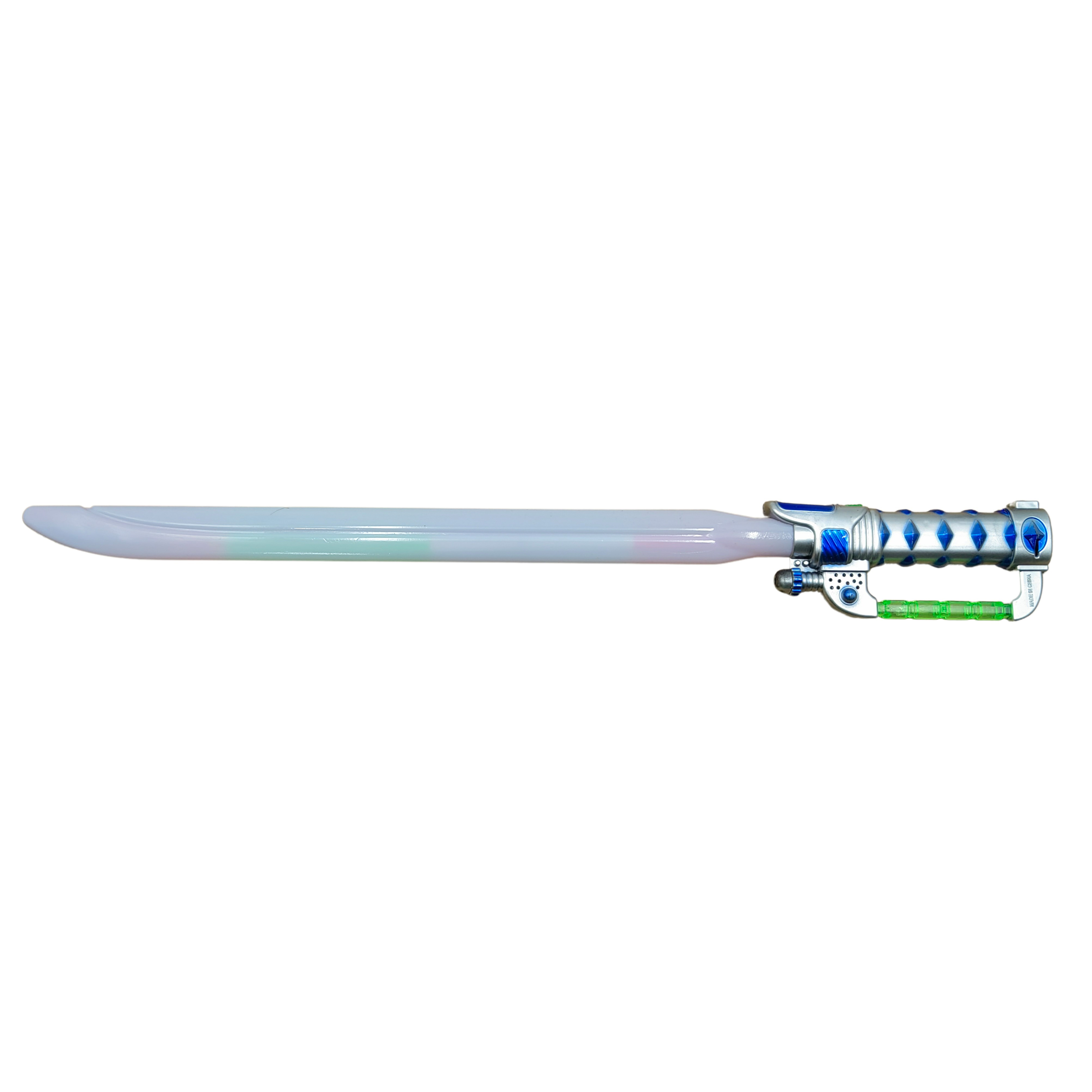 Sabie de jucarie IdeallStore®, Future Warrior, plastic, LED, sunete, 63.5 cm, argintiu