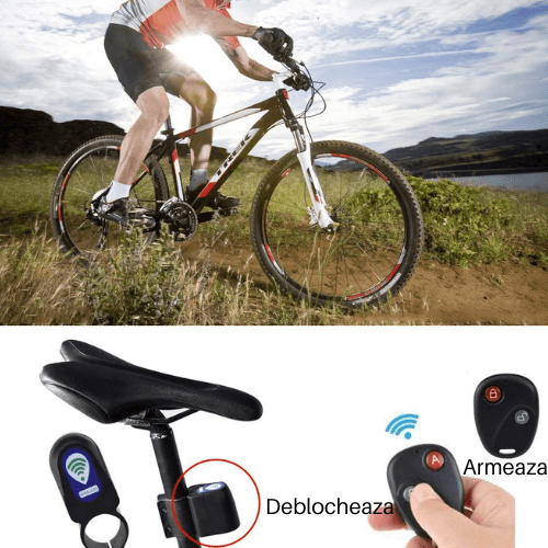 Alarma pentru bicicleta SpectrumPoint®, telecomanda, senzor de miscare, ABS, 105dB, negru - imagine 7