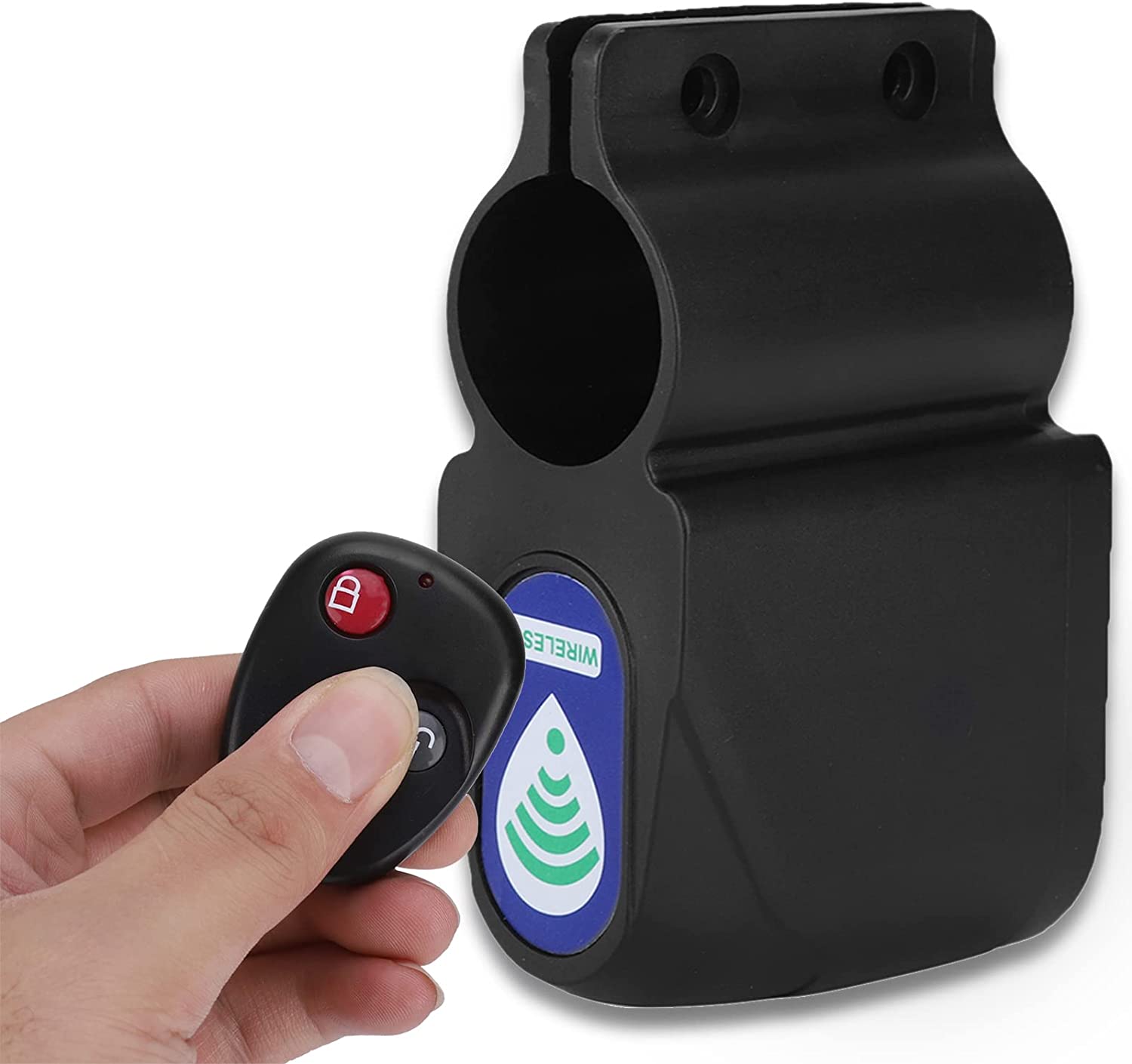 Alarma pentru bicicleta SpectrumPoint®, telecomanda, senzor de miscare, ABS, 105dB, negru