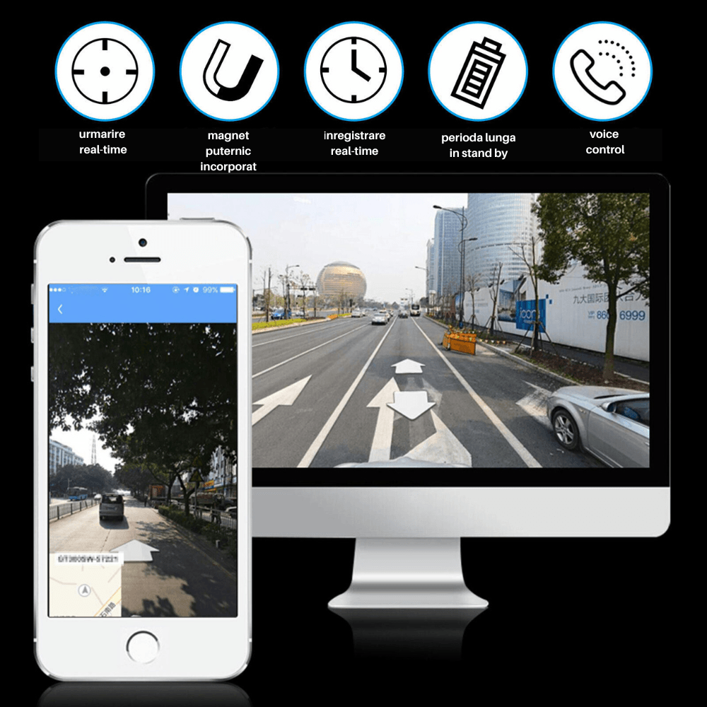 GPS Tracker Pentru Localizare Autoturism, Persoane Si Animale SpectrumPoint®, Nano Sim Card 2G, Inregistrare Vocala, Negru - imagine 7