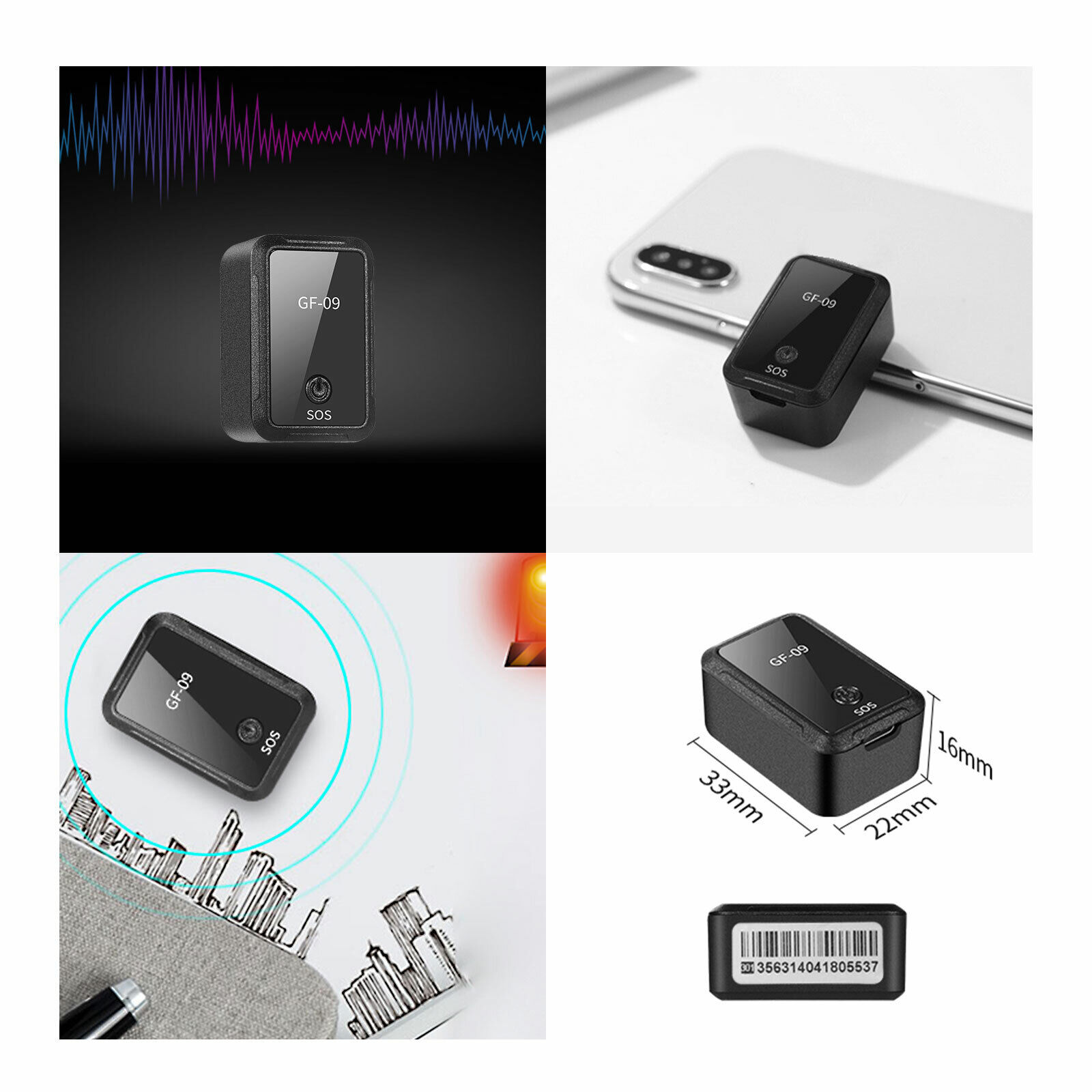 GPS Tracker Pentru Localizare Autoturism, Persoane Si Animale SpectrumPoint®, Nano Sim Card 2G, Inregistrare Vocala, Negru - imagine 9