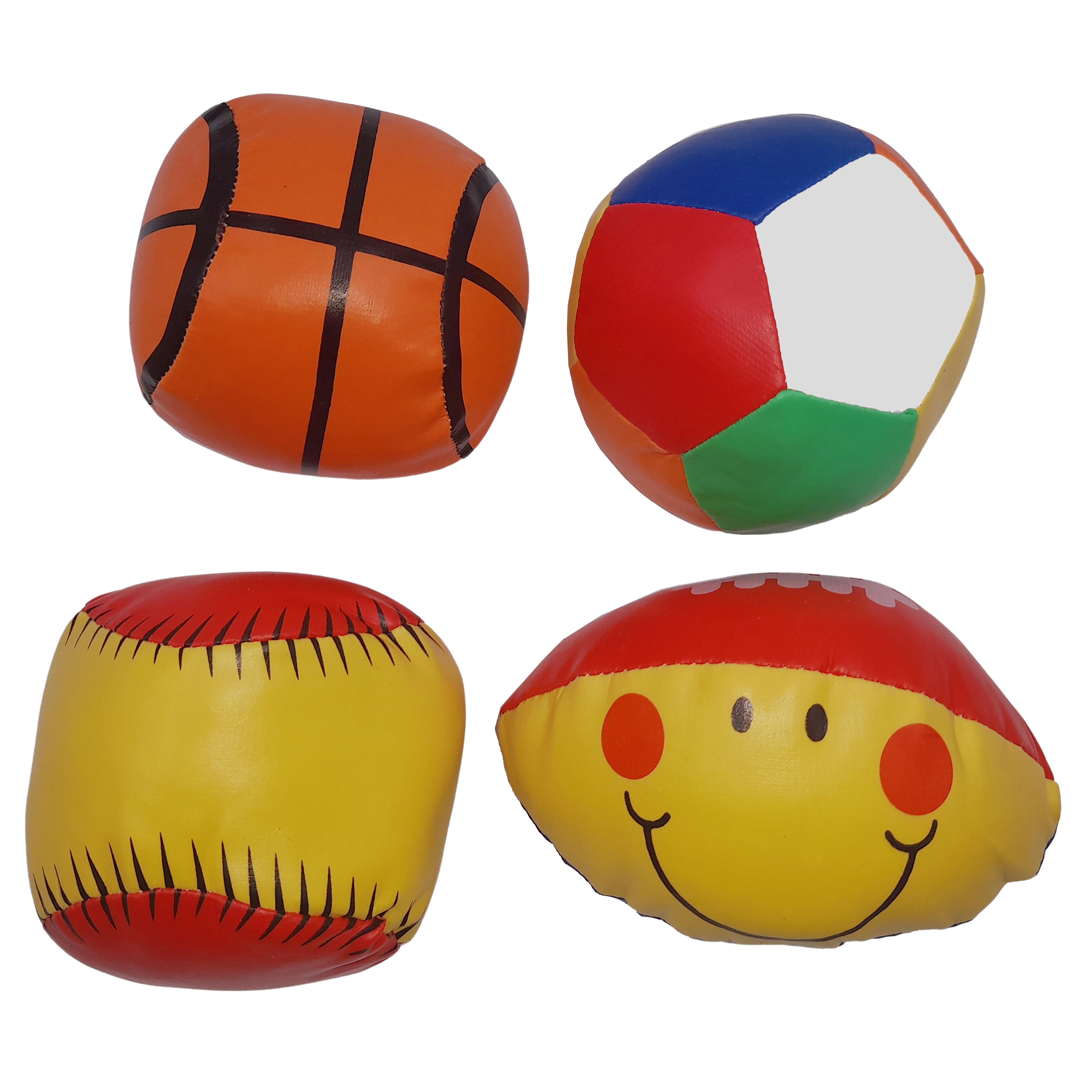 Set 4 mingi de copii IdeallStore®, spuma poliuretanica, 140 g, multicolor