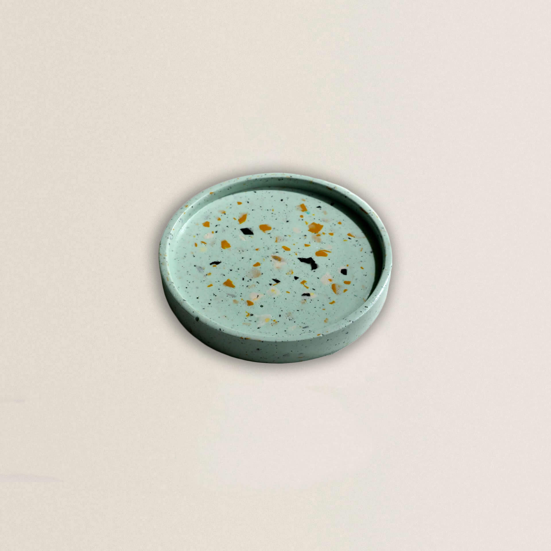 Suport rotund Terrazzo verde menta