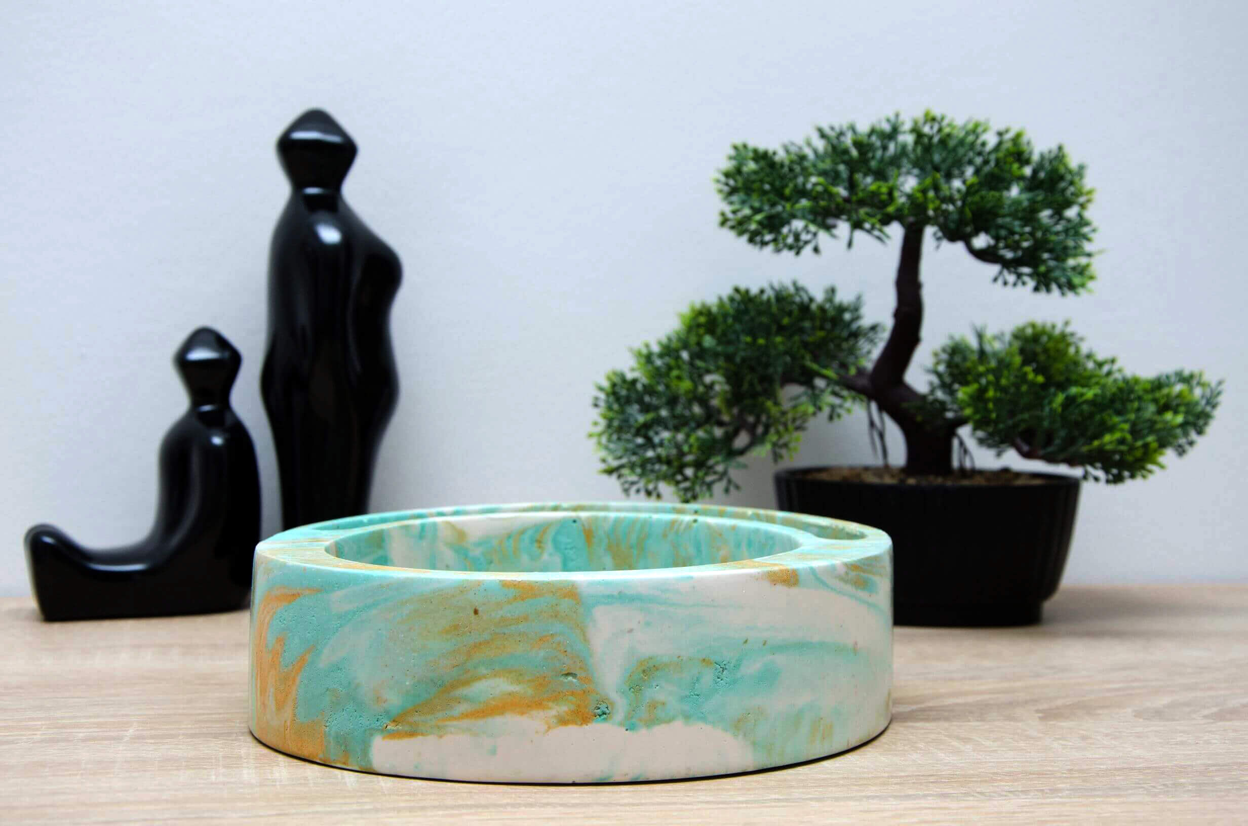 Ghiveci rotund Marble verde crem - 1 | YEO