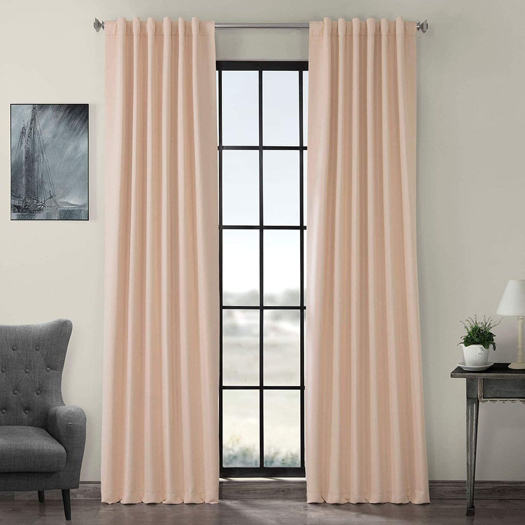 Draperie din catifea cu rejansa transparenta cu ate pentru galerie, Madison, 200x260 cm, densitate 700 g/ml, Misty rose, 1 buc