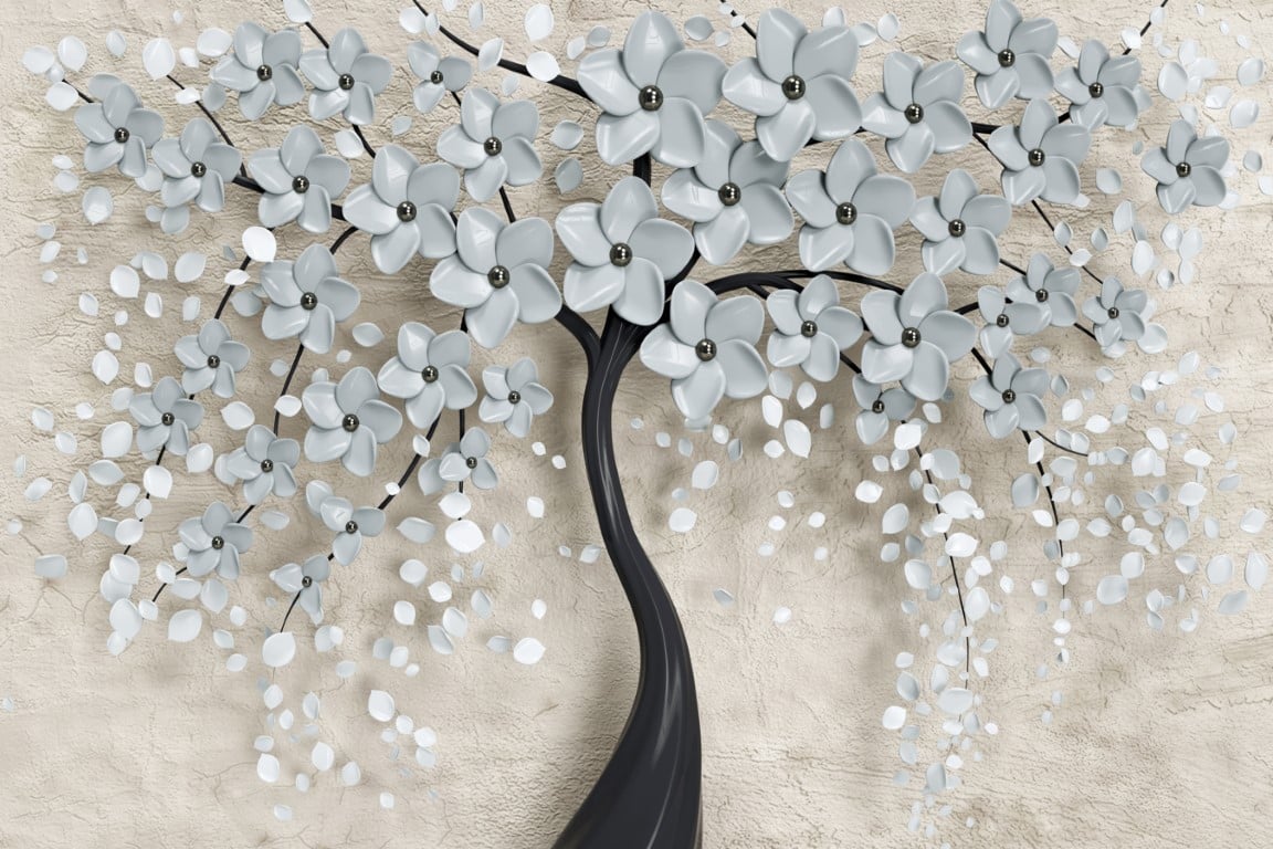 Tablou canvas - Abstract copac cu flori