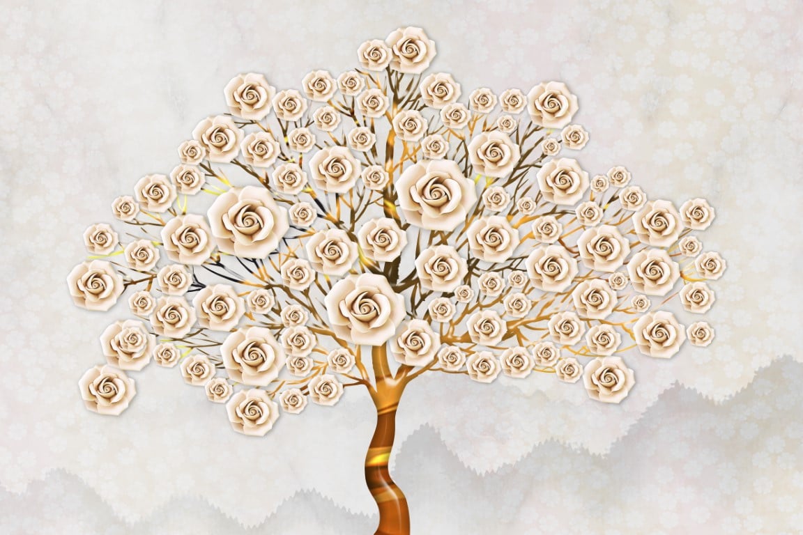 Tablou canvas - Abstract copac cu flori