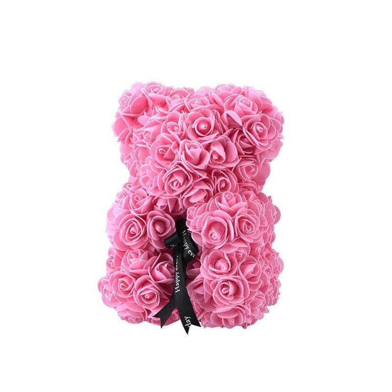Ursulet din trandafiri, de spuma, Rose Teddy Bear, Valentine%27s Day, roz, 25cm